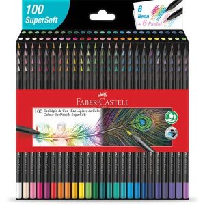 Lápis de cor soft com 100 cores